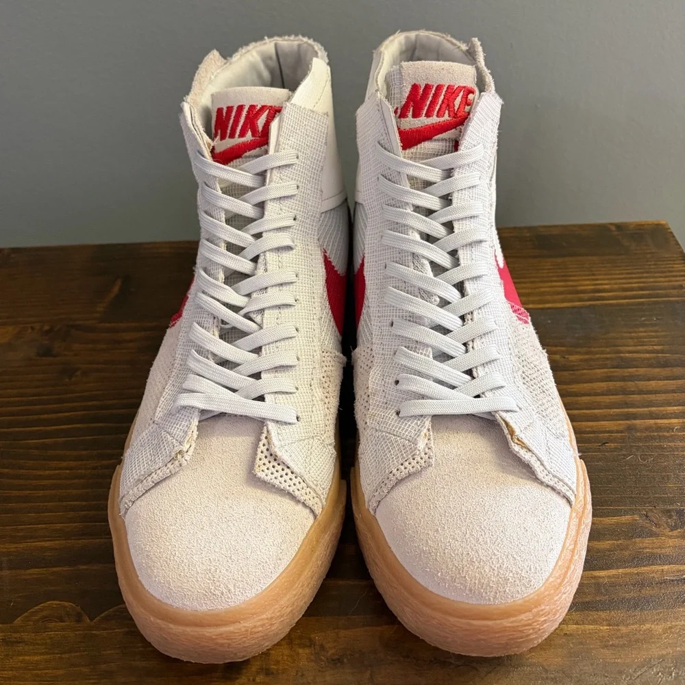 Nike SB Zoom Blazer Mid Premium Deconstructed Platinum University Red Gum Men 9